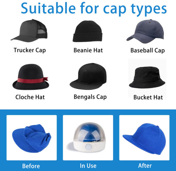 Automatic Cap Cleaner with steam and Dry,steam Cleaning&Ironing and Drying for Bucket hat Baseball Cap,hat Cleaner&Dryer for Trucker hat etc - Image 6