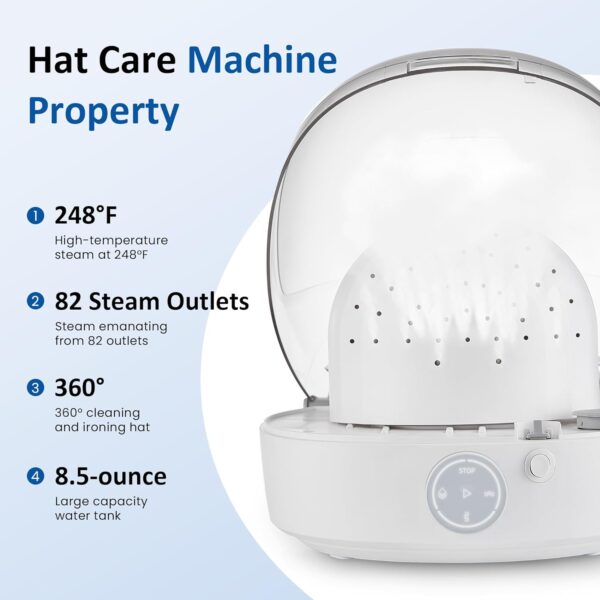 Automatic Cap Cleaner with steam and Dry,steam Cleaning&Ironing and Drying for Bucket hat Baseball Cap,hat Cleaner&Dryer for Trucker hat etc - Image 2