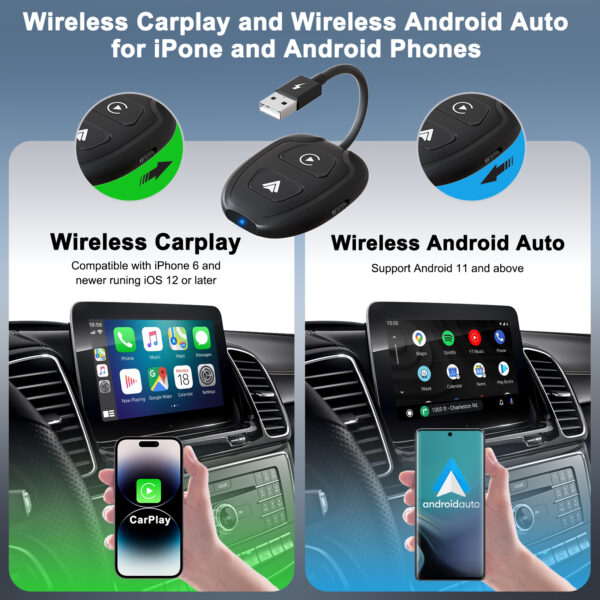 Wireless CarPlay Adapter for iPhone,Converts Factory Wired to Wireless,Plug & Play,Stable Control & No Delay,2025 Upgraded 2 in 1,USB A/C Port to iOS 10+ Android 10.0+ - Image 3